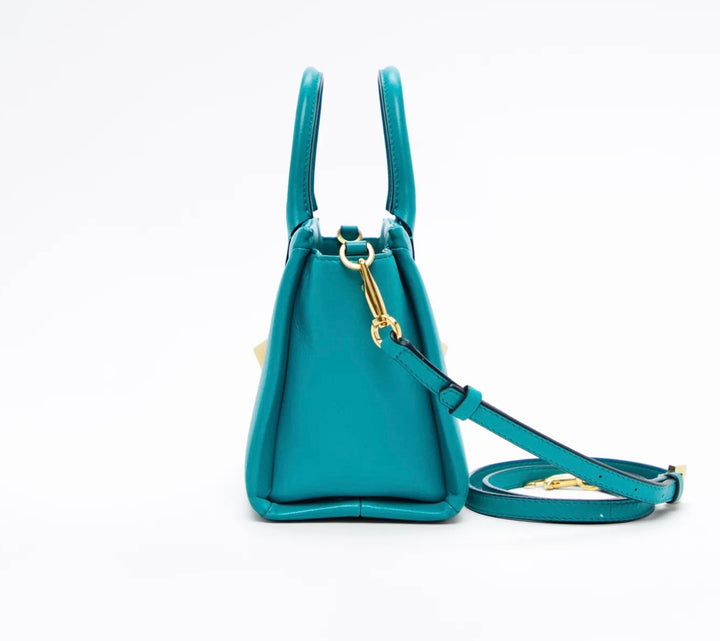 VALENTINO GARAVANI SMALL ROMAN ONE STUD NAPPA LEATHER TOTE BAG