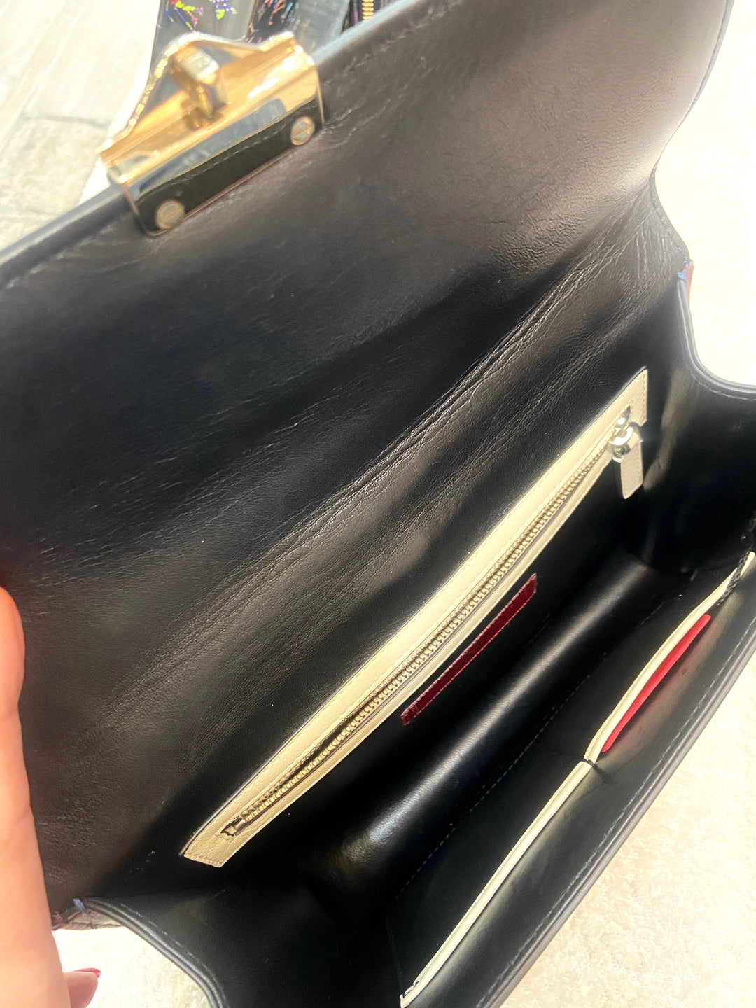 VALENTINO TRI-COLOR ROCKSTUD MEDIUM GLAM LOCK CALFSKIN LEATHER CROSSBODY