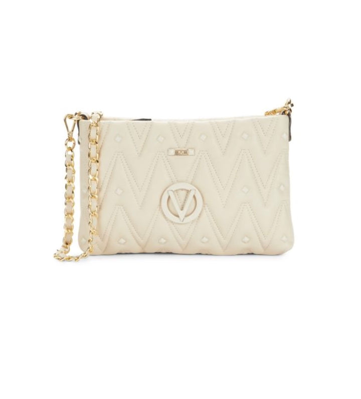 VALENTINO VANILLE D CHEVRON QUILTED LEATHER SHOULDER BAG