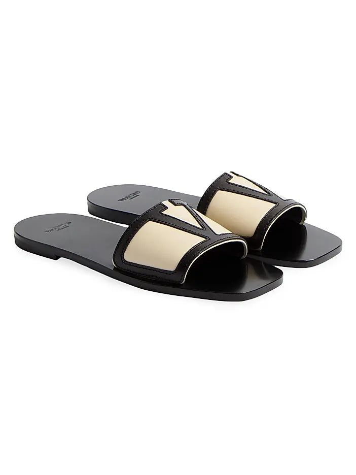 VALENTINO GARAVANI VIVA SUPERSTAR VLOGO SLIDE SANDALS