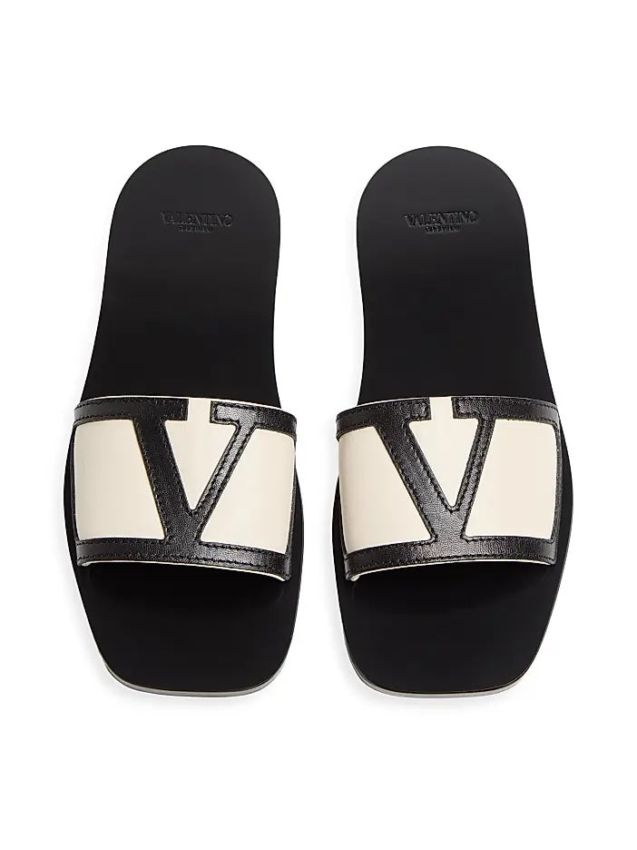 VALENTINO GARAVANI VIVA SUPERSTAR VLOGO SLIDE SANDALS