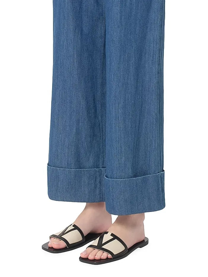VALENTINO GARAVANI VIVA SUPERSTAR VLOGO SLIDE SANDALS