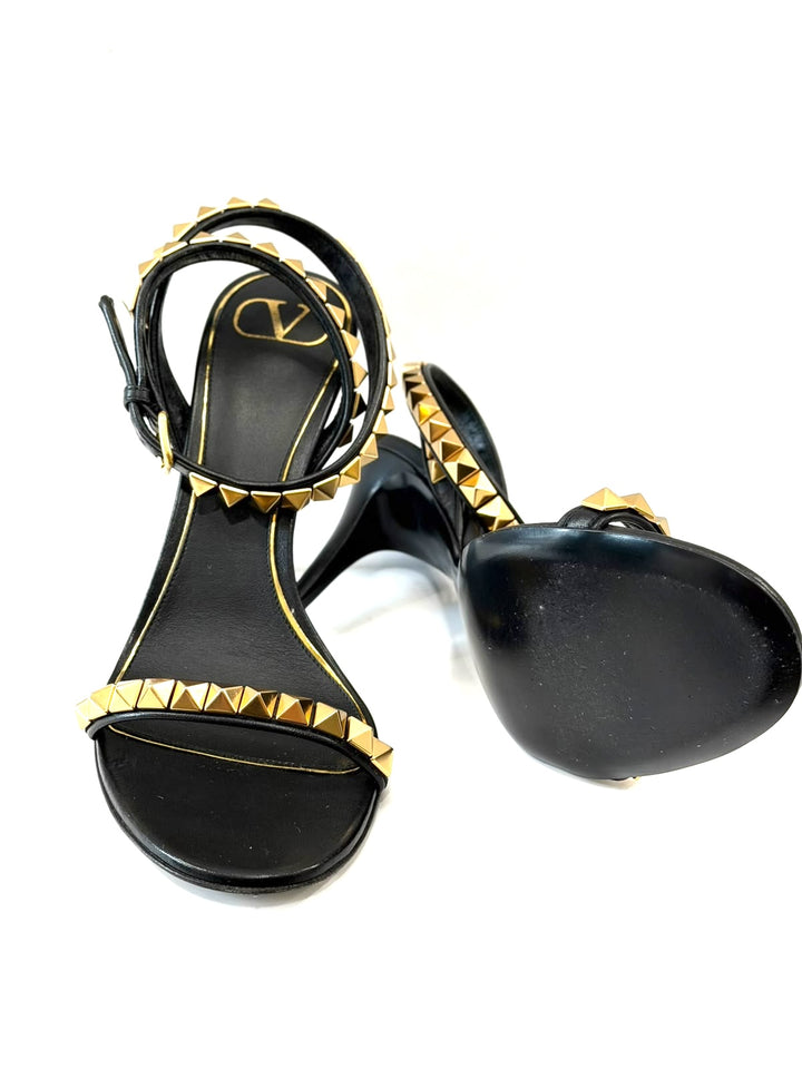 VALENTINO ROCKSTUD NO LIMIT HEELED NAPPA LEATHER SANDALS