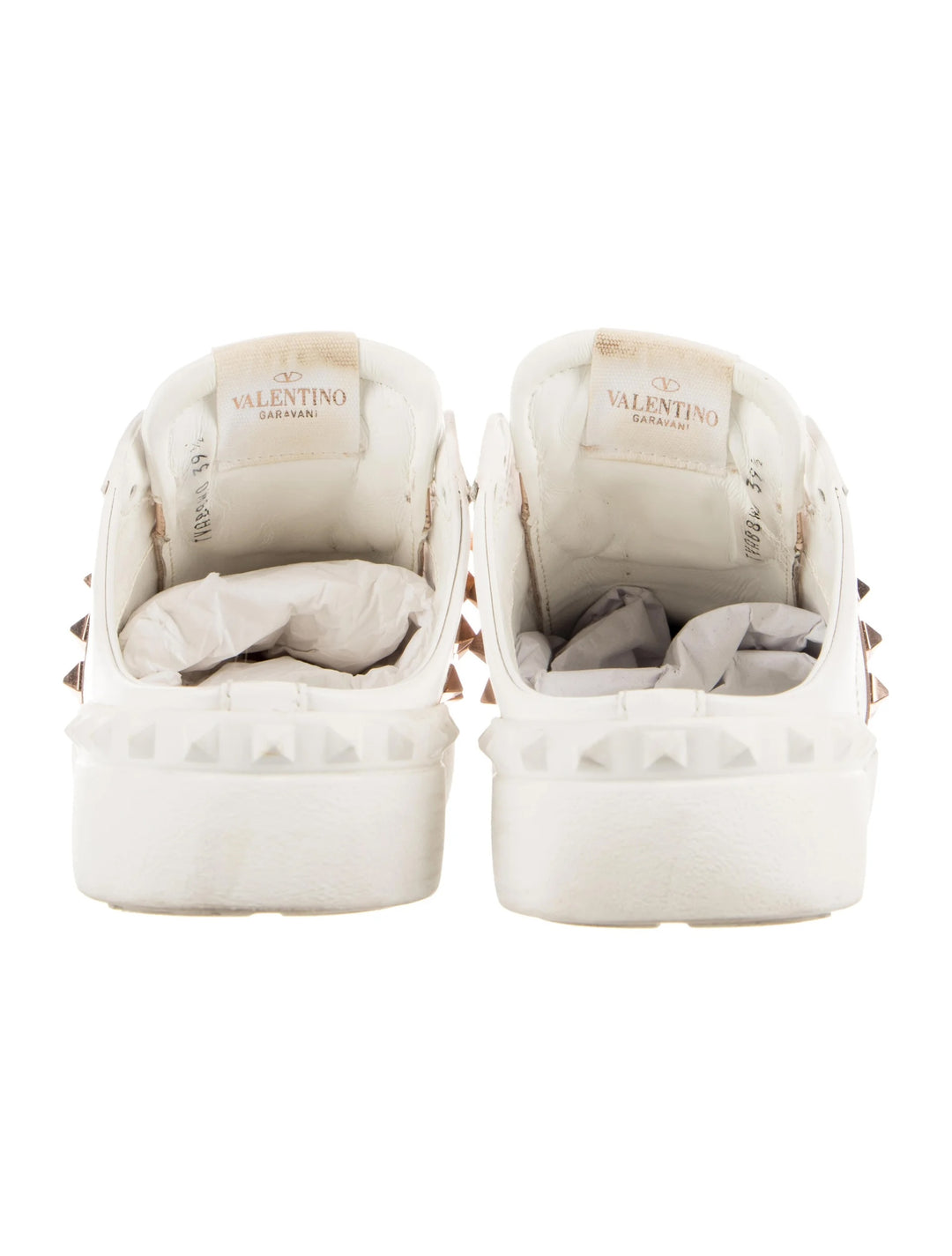 VALENTINO GARAVANI ROCKSTUD CALFSKIN LEATHER SLIDE SNEAKERS