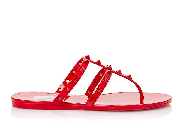 GARAVANI PVC JELLY ROCKSTUD SLIDE SANDALS