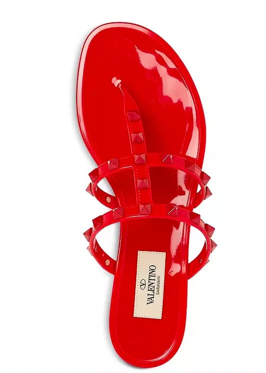 GARAVANI PVC JELLY ROCKSTUD SLIDE SANDALS