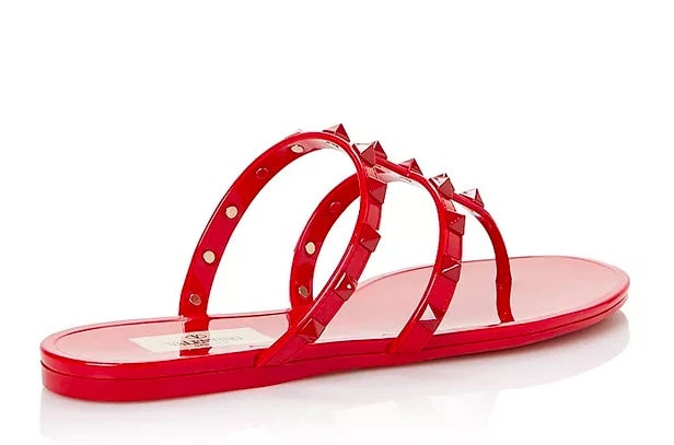 GARAVANI PVC JELLY ROCKSTUD SLIDE SANDALS