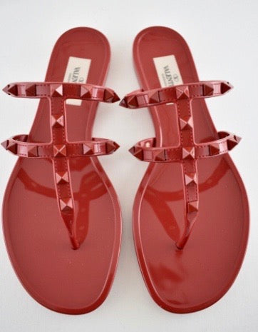 GARAVANI PVC JELLY ROCKSTUD SLIDE SANDALS