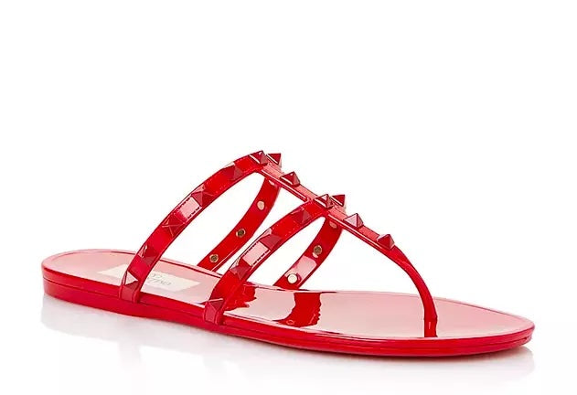 GARAVANI PVC JELLY ROCKSTUD SLIDE SANDALS