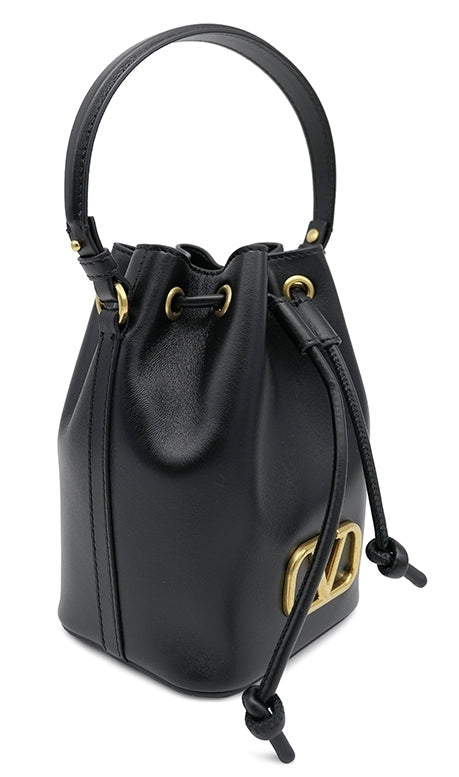 VALENTINO GARAVANI VLOGO MINI LEATHER BUCKET BAG