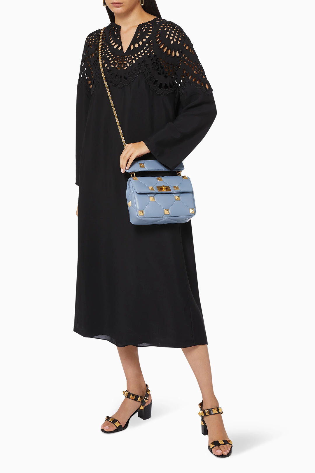 VALENTINO GARAVANI ROMAN STUD LEATHER HANDBAG