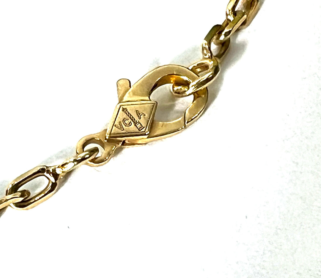 VAN CLEEF &amp; ARPELS 18K GOLD 5 MOTIFS BLUE AGATE STONE ALHAMBRA BRACELET