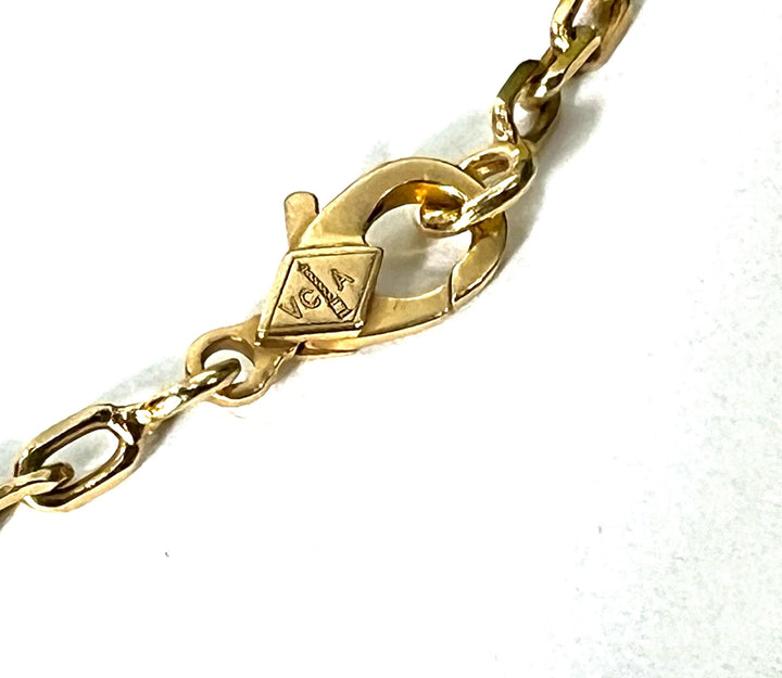 VAN CLEEF &amp; ARPELS 18K GOLD 5 MOTIFS BLUE AGATE STONE ALHAMBRA BRACELET