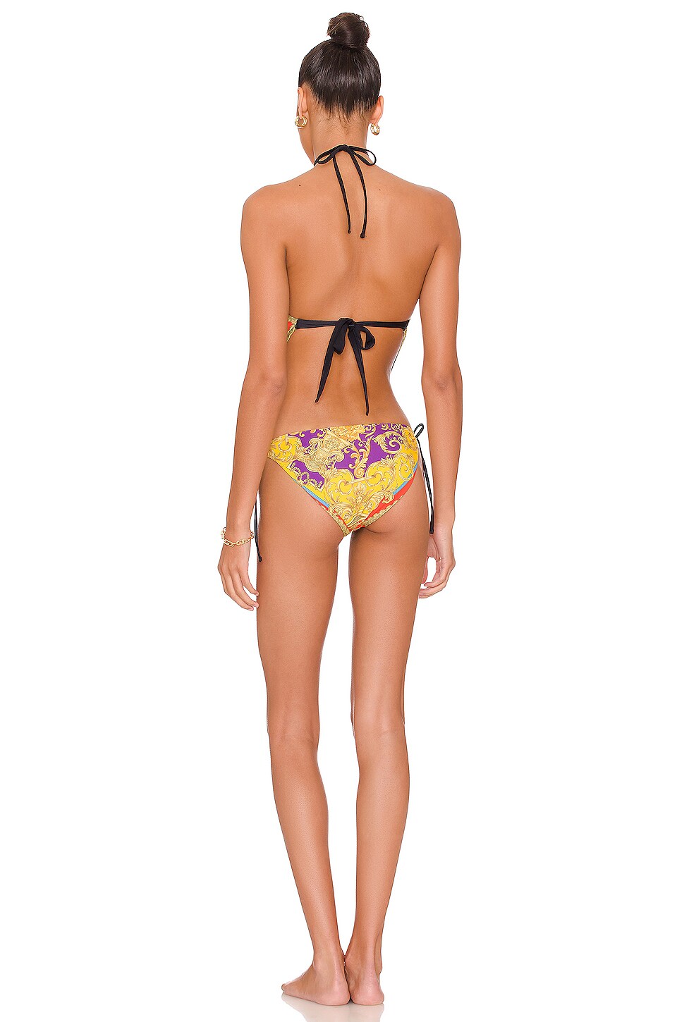 VERSACE BAROCCO GODDES HALTER ONE-PIECE SWIMSUIT