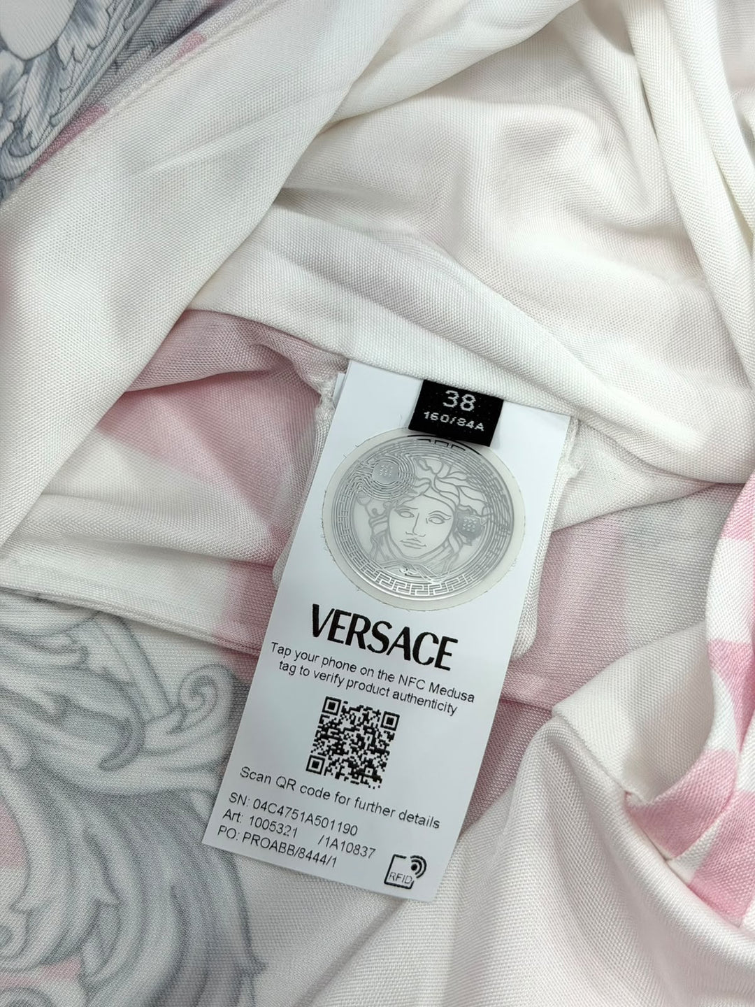 VERSACE BAROCCO PRINT CHECKED BODYSUIT