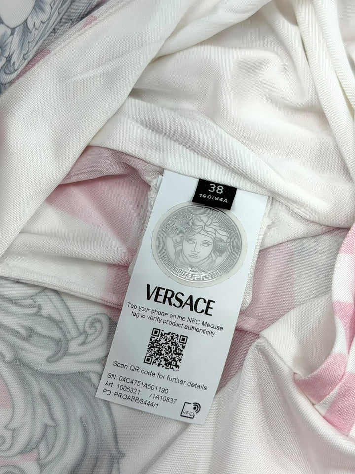 VERSACE BAROCCO PRINT CHECKED BODYSUIT