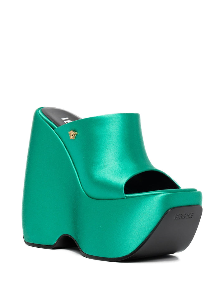 VERSACE LA MEDUSA TRIPLATFORM WEDGE HEEL MULES
