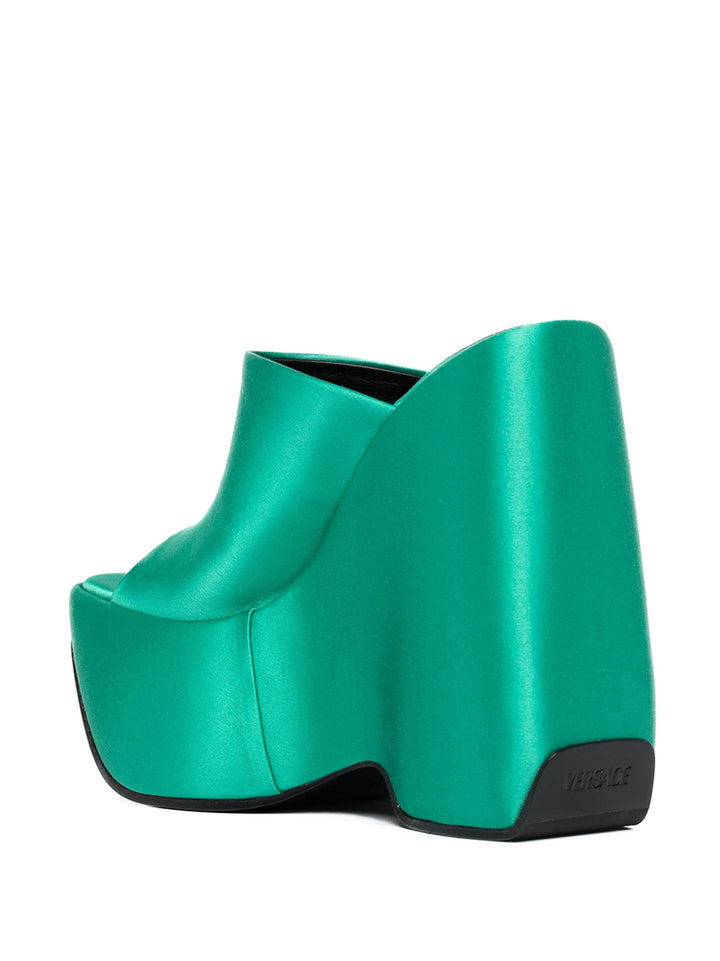 VERSACE LA MEDUSA TRIPLATFORM WEDGE HEEL MULES