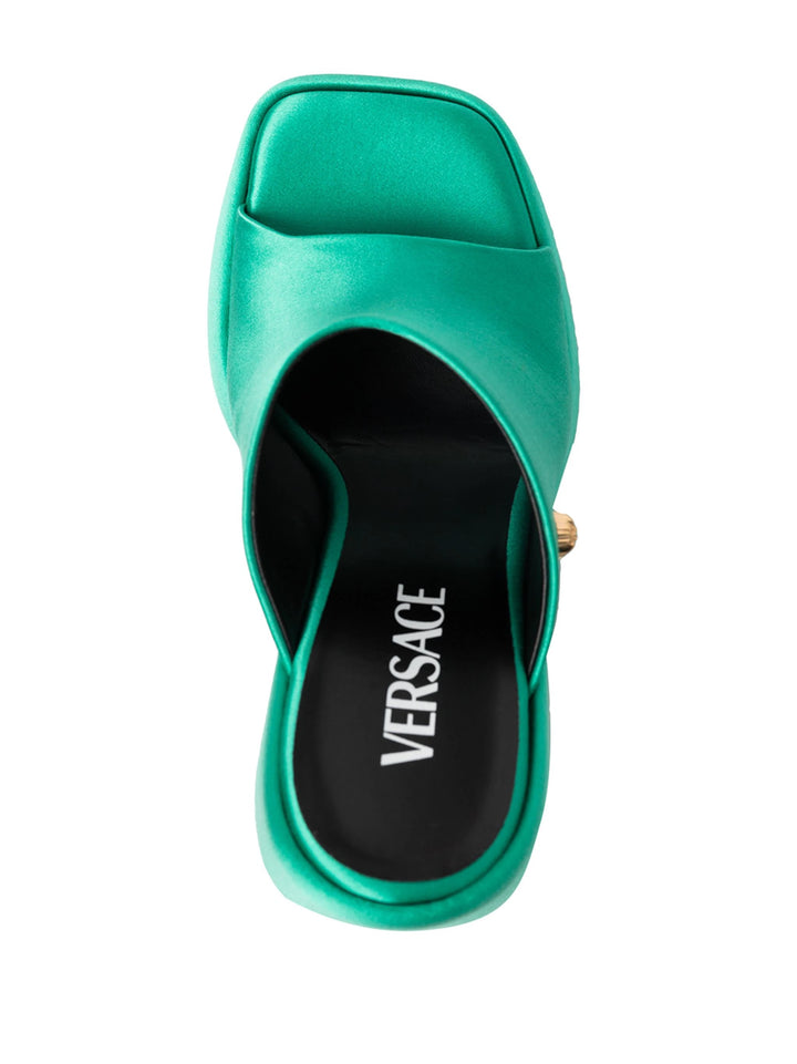VERSACE LA MEDUSA TRIPLATFORM WEDGE HEEL MULES