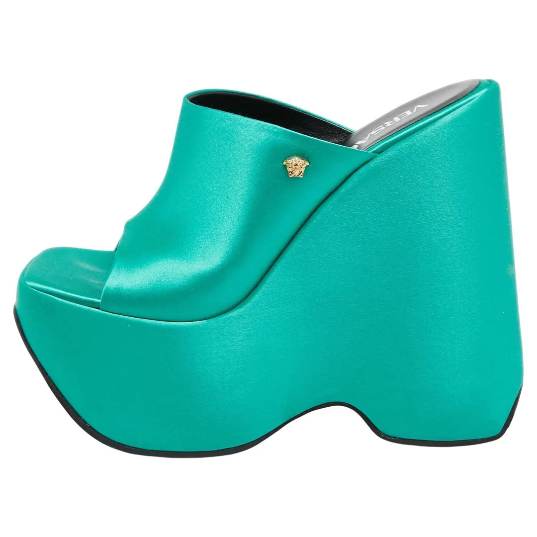 VERSACE LA MEDUSA TRIPLATFORM WEDGE HEEL MULES