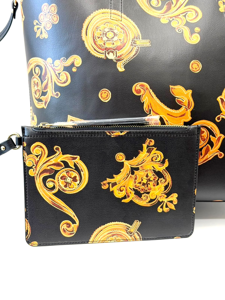 VERSACE JEANS COUTURE REGALIA BAROQUE REVERSIBLE SHOPPING TOTE
