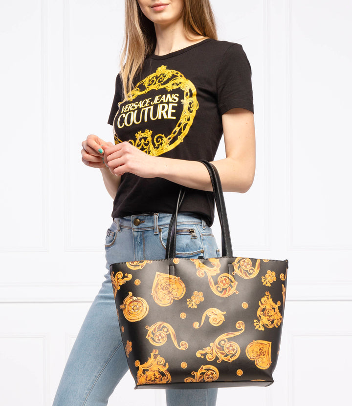 VERSACE JEANS COUTURE REGALIA BAROQUE REVERSIBLE SHOPPING TOTE