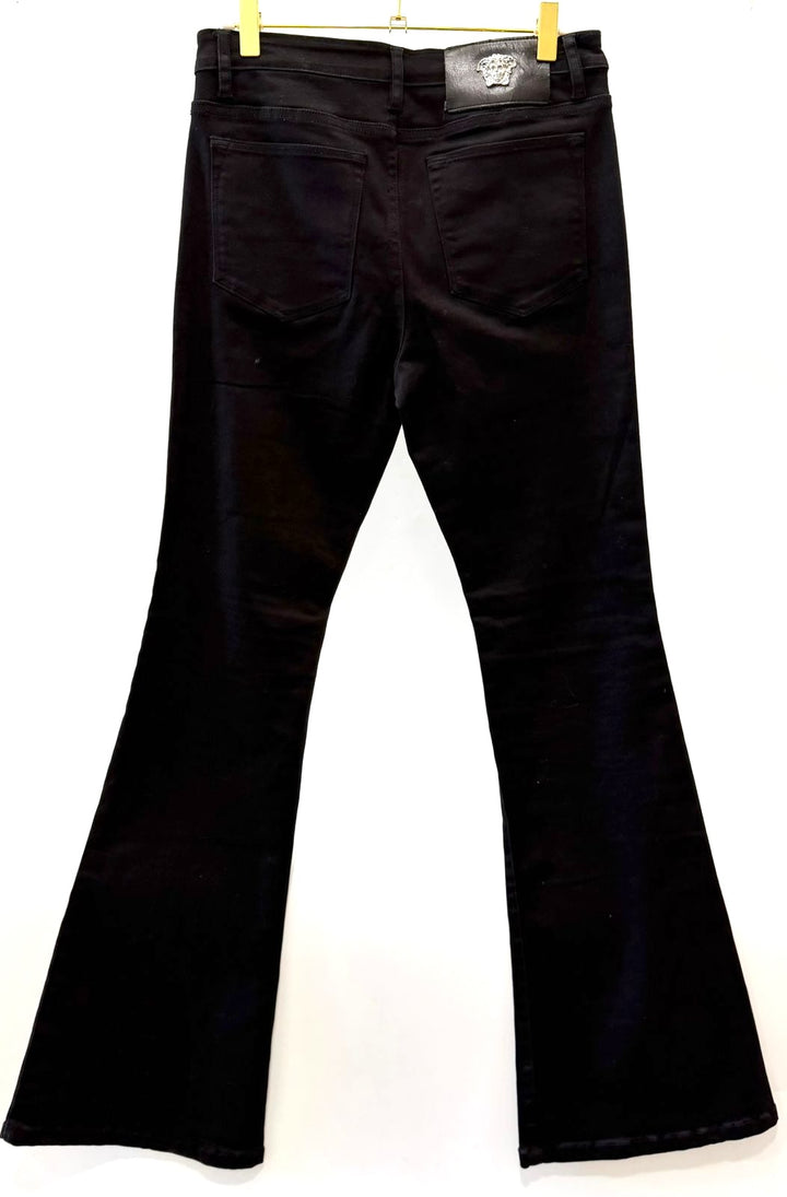VERSACE LA MEDUSA WIDE LEG FLARED JEANS