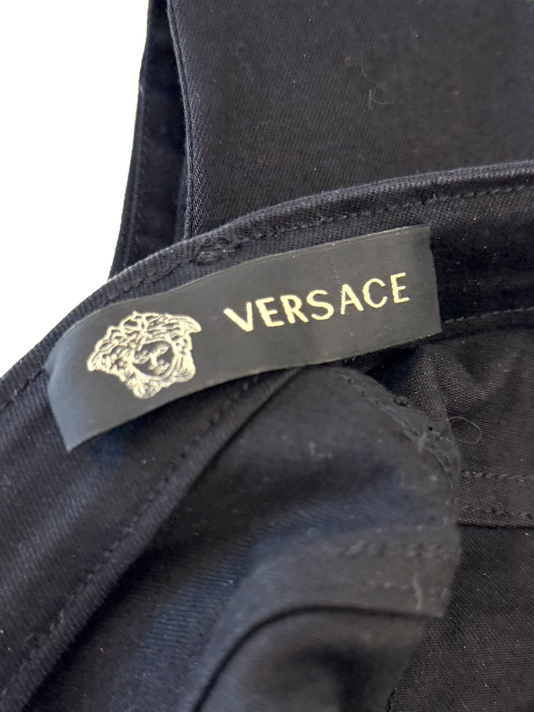 VERSACE LA MEDUSA WIDE LEG FLARED JEANS