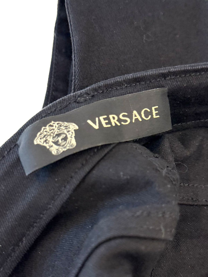 VERSACE LA MEDUSA WIDE LEG FLARED JEANS