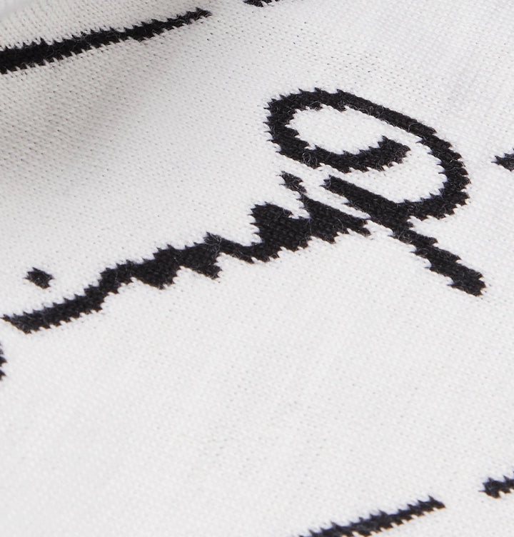 VERSACE GV LOGO JACQUARD WOOL SCARF &amp; BEANIE