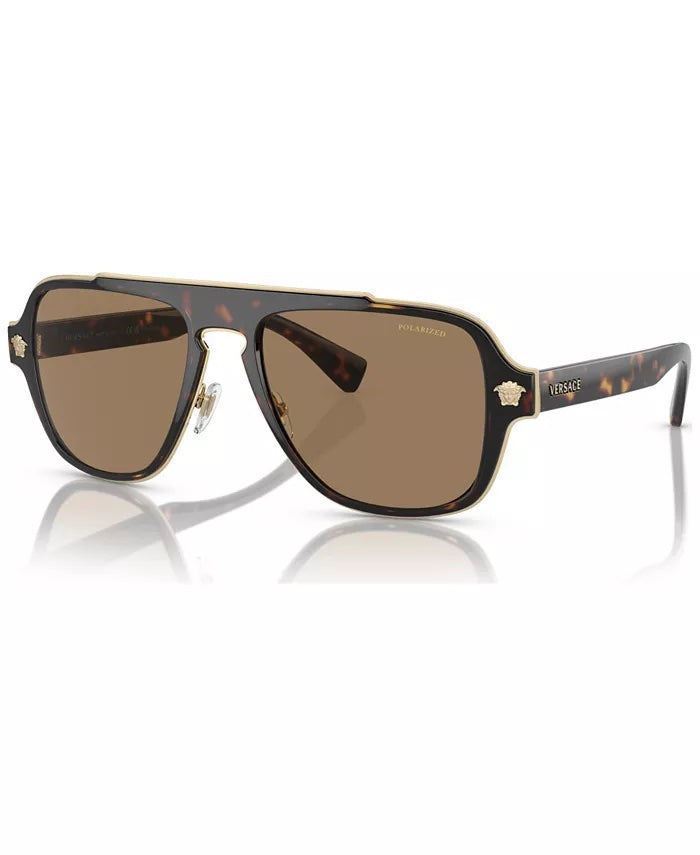 VERSACE POLARIZED DARK HAVANA SUNGLASSES