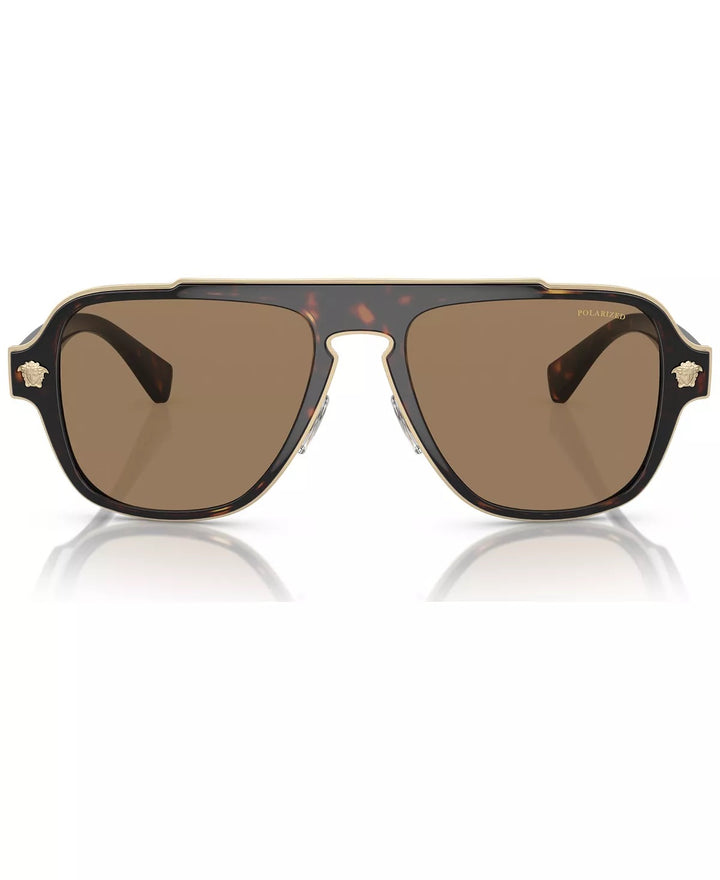 VERSACE POLARIZED DARK HAVANA SUNGLASSES
