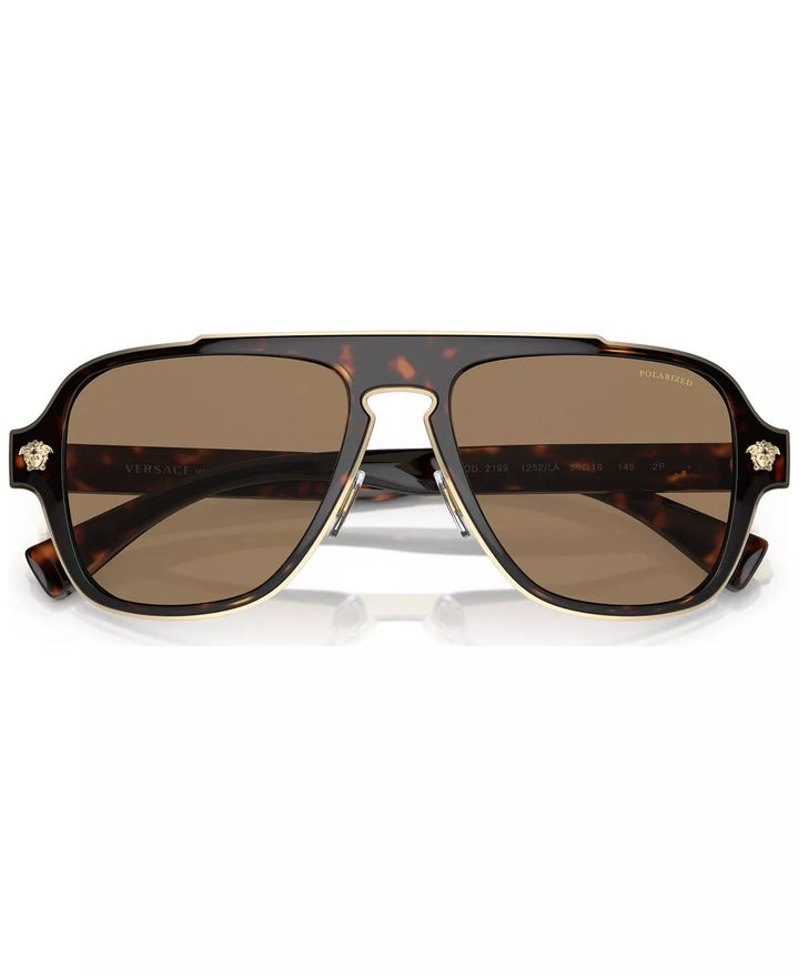 VERSACE POLARIZED DARK HAVANA SUNGLASSES