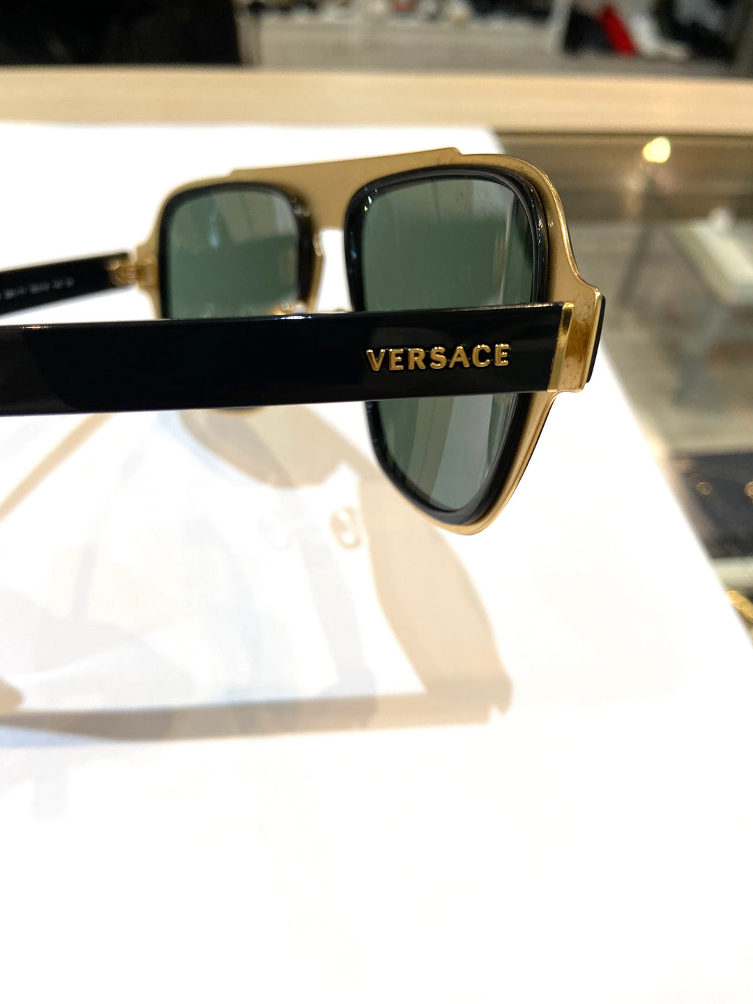 VERSACE POLARIZED DARK HAVANA SUNGLASSES