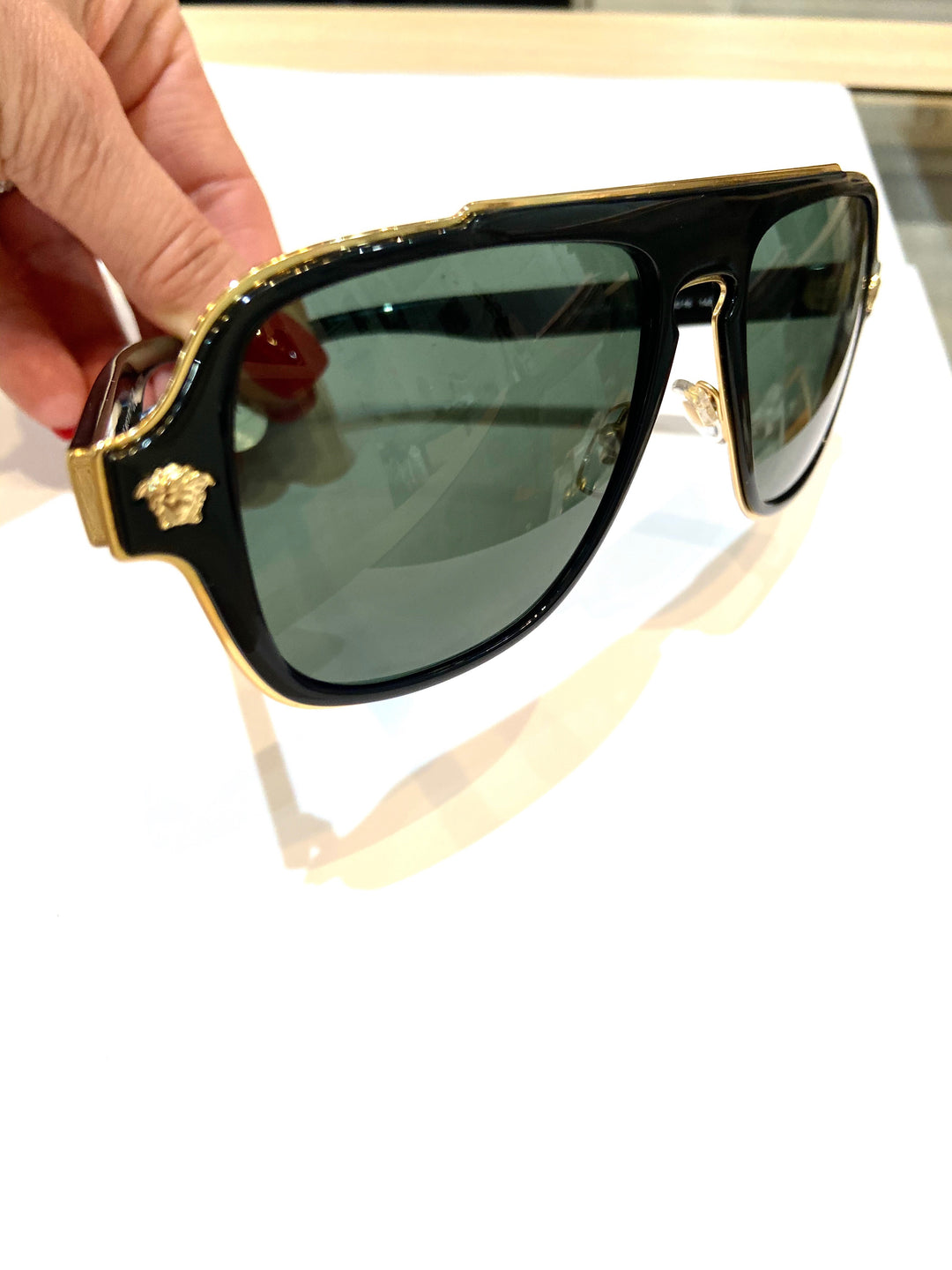 VERSACE POLARIZED DARK HAVANA SUNGLASSES
