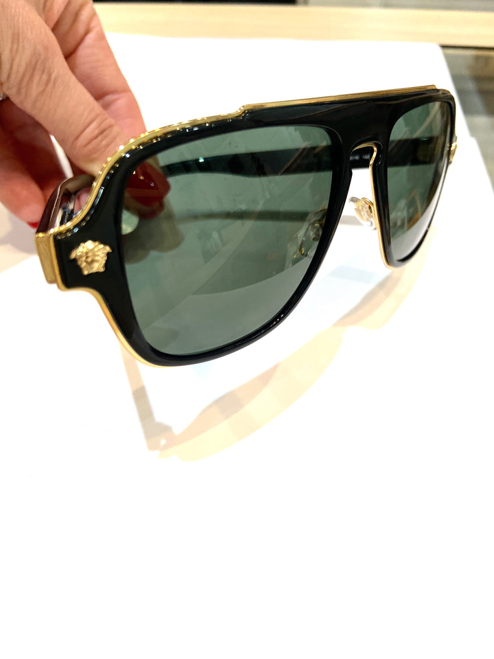 VERSACE POLARIZED DARK HAVANA SUNGLASSES