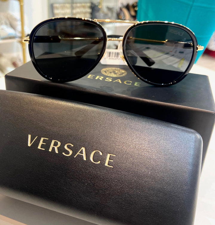 VERSACE VE2260 AVIATOR SUNGLASSES