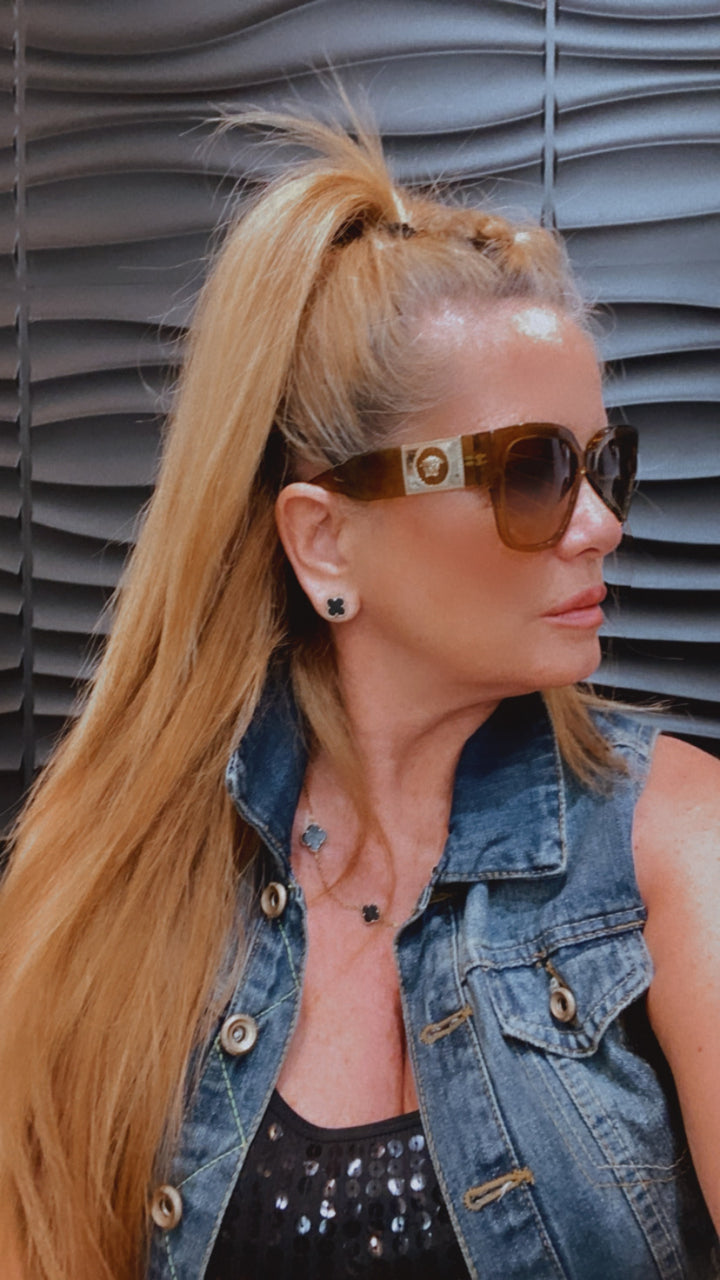 VERSACE VE4437U PILLOW GRADIENT HONEY YELLOW SUNGLASSES
