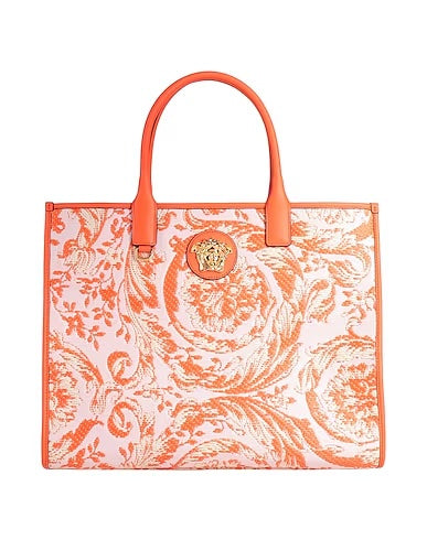 VERSACE BAROCCO RAFIA &amp; LEATHER GOLD MEDUSA LARGE TOTE