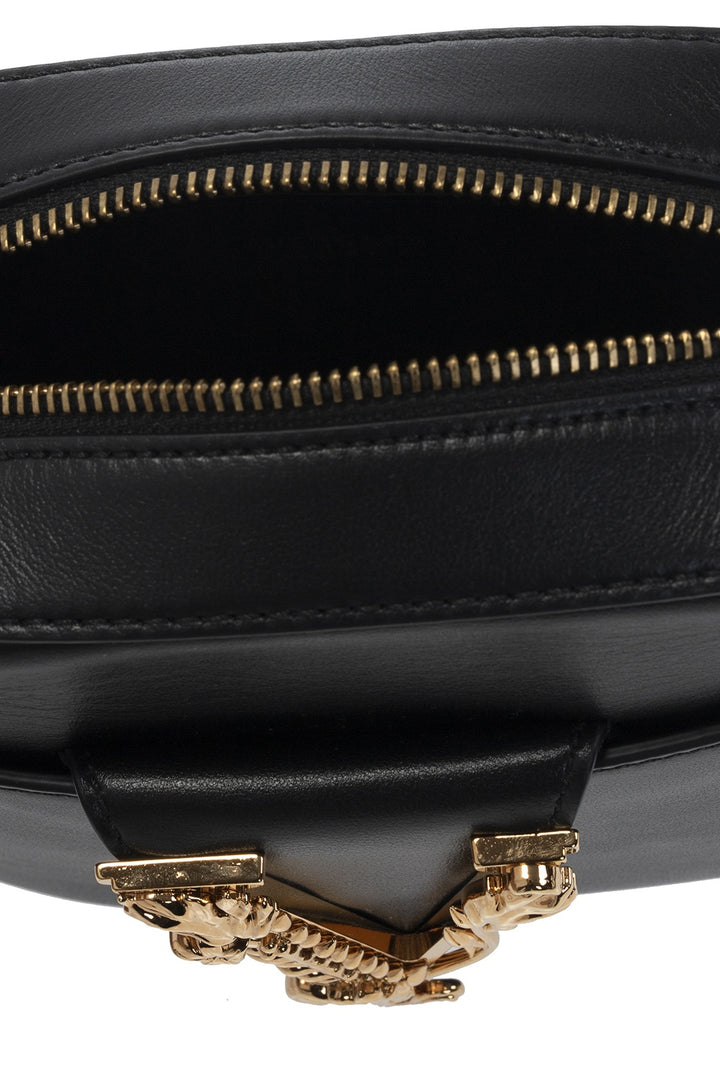 VERSACE VIRTUS SMALL LEATHER CAMERA BAG