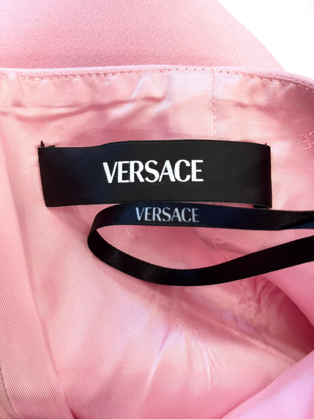 VERSACE VISCOSE BLEND LA MEDUSA BELTED JERSEY MINI SKIRT