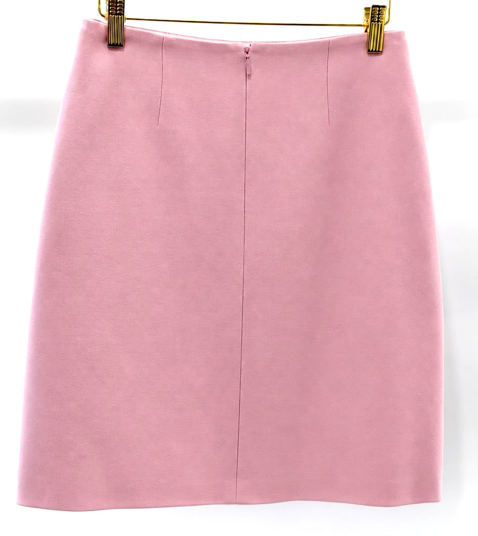 VERSACE VISCOSE BLEND LA MEDUSA BELTED JERSEY MINI SKIRT