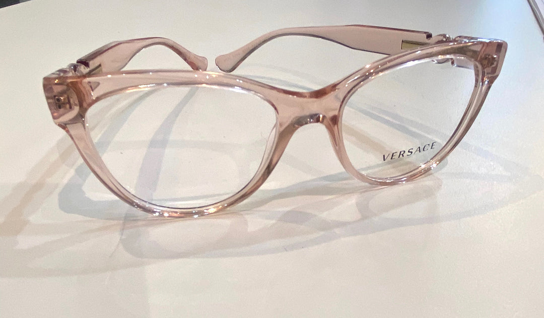 VERSACE VE3304 5339 TRANSPARENT PINK EYEGLASSES FRAME