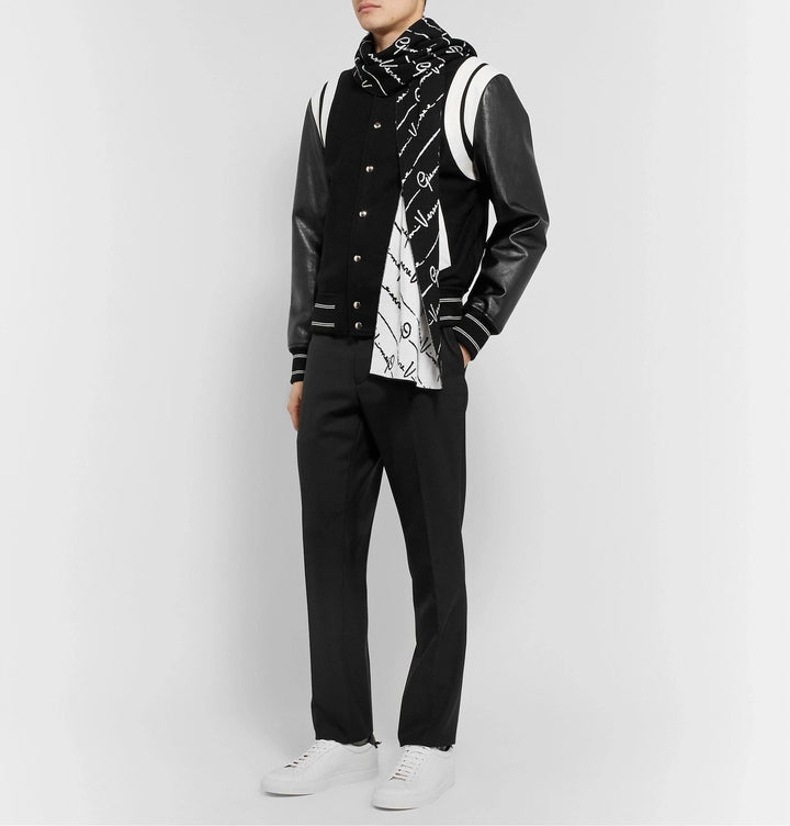 VERSACE GV LOGO JACQUARD WOOL SCARF &amp; BEANIE