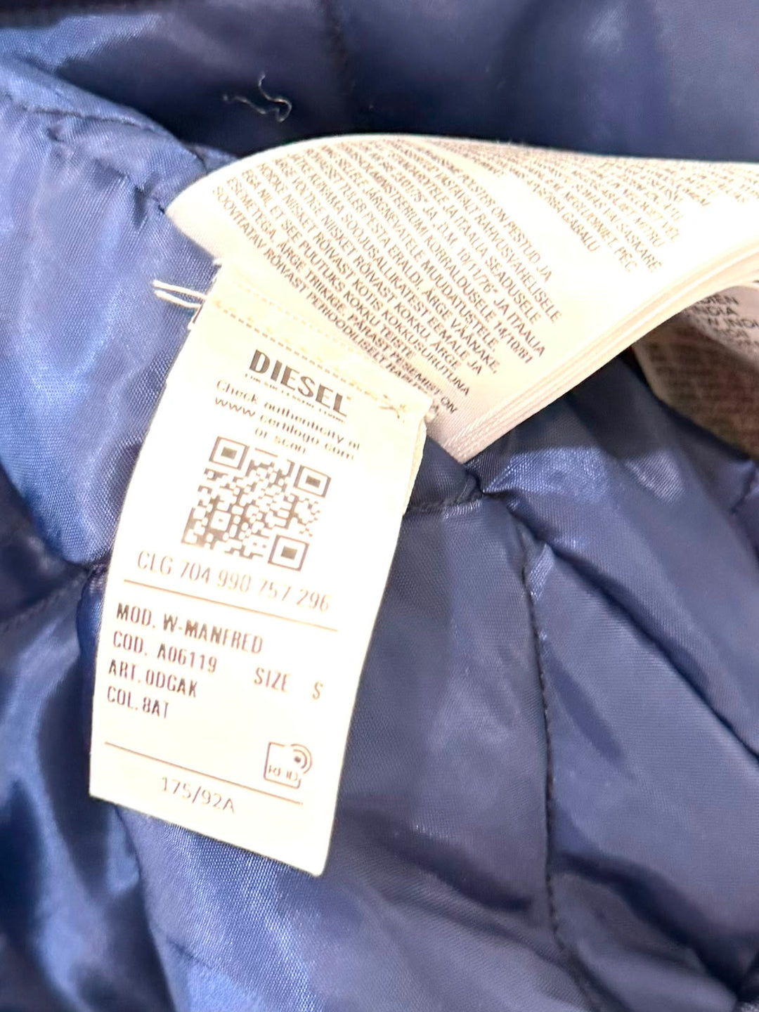 DIESEL W-MANFRED PADDED UTILITY POCKETS JACKET
