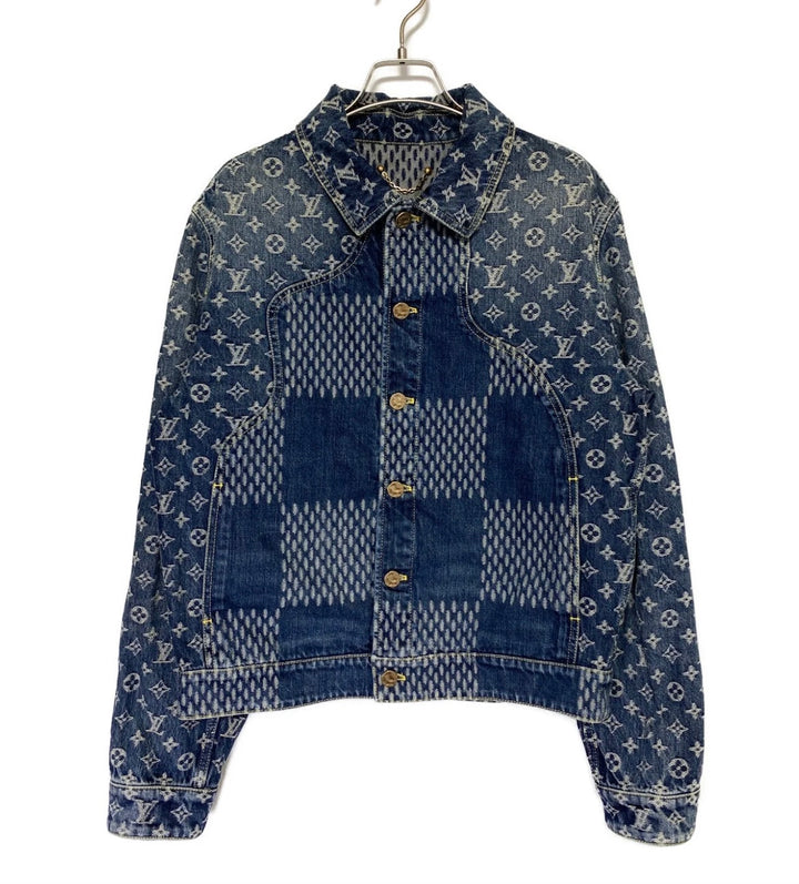 LOUIS VUITTON X NIGO GIANT DAMIER WAVES MNGM DENIM JACKET