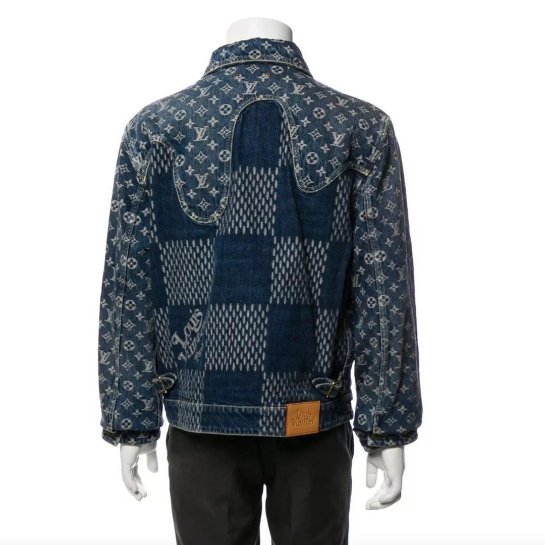 LOUIS VUITTON X NIGO GIANT DAMIER WAVES MNGM DENIM JACKET