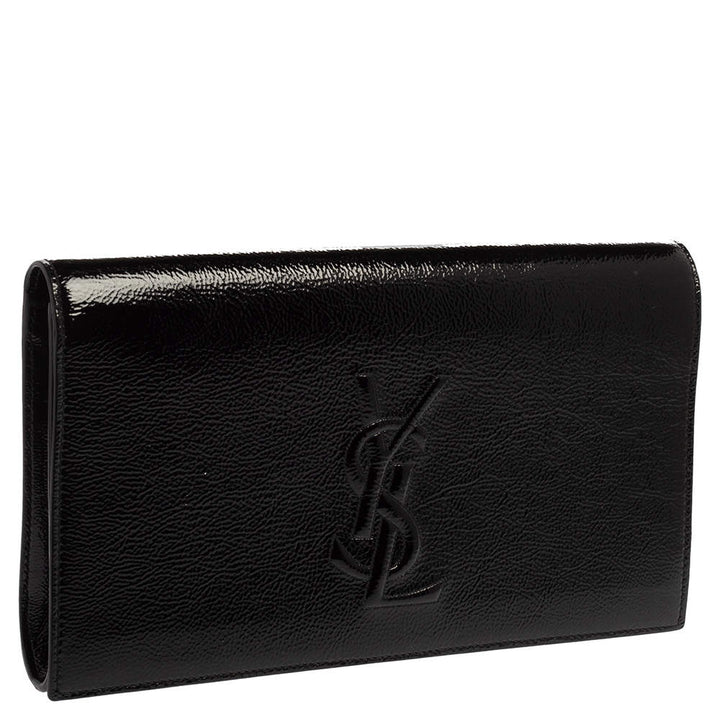 YSL PATENT LEATHER BELLE DE JOUR FLAP CLUTCH BAG