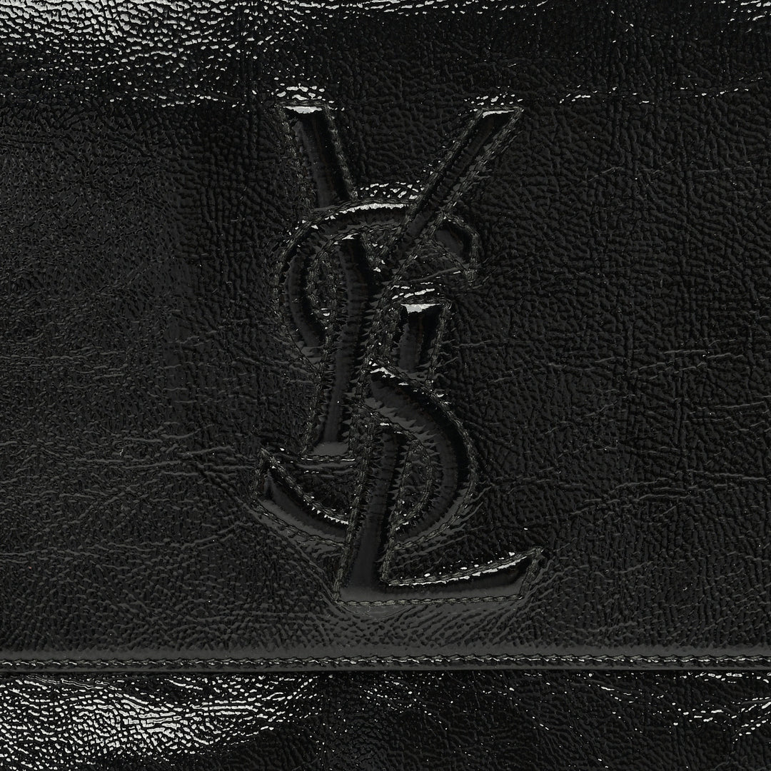 YSL PATENT LEATHER BELLE DE JOUR FLAP CLUTCH BAG