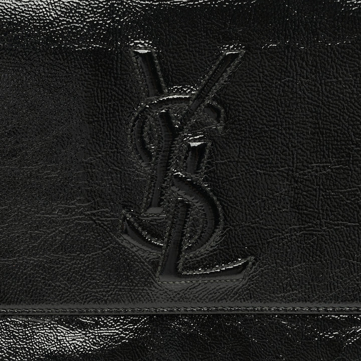 YSL PATENT LEATHER BELLE DE JOUR FLAP CLUTCH BAG